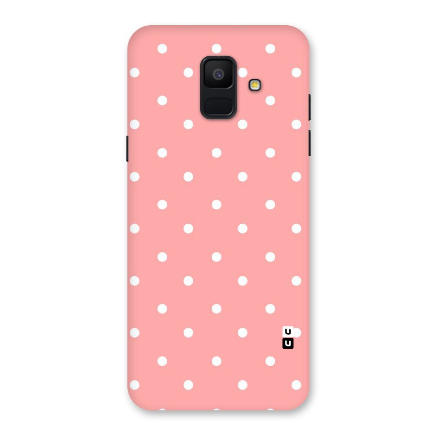 Peach Polka Pattern Back Case for Galaxy A6 (2018)