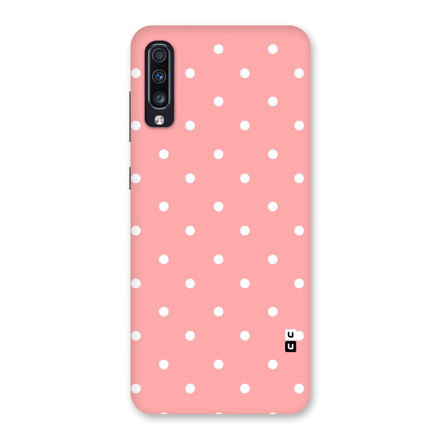 Peach Polka Pattern Back Case for Galaxy A70