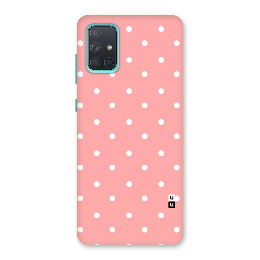 Peach Polka Pattern Back Case for Galaxy A71