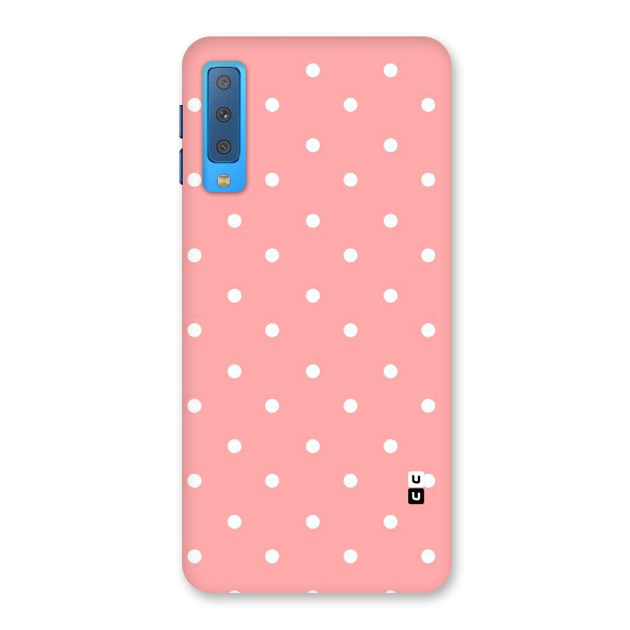 Peach Polka Pattern Back Case for Galaxy A7 (2018)