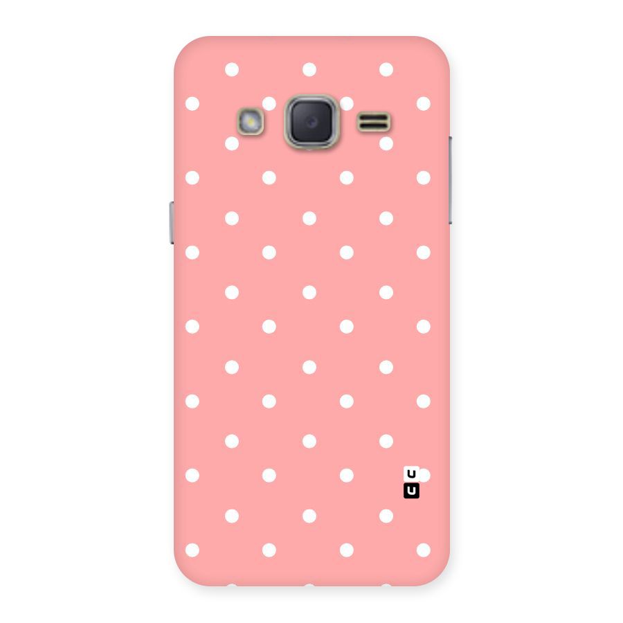 Peach Polka Pattern Back Case for Galaxy J2