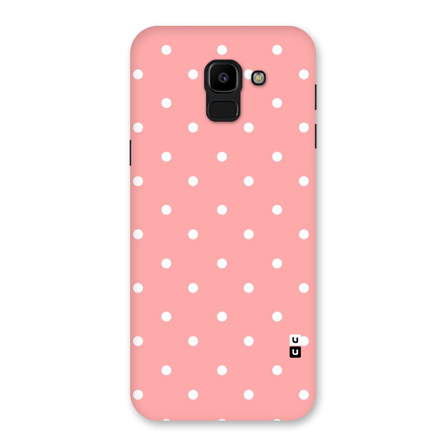 Peach Polka Pattern Back Case for Galaxy J6