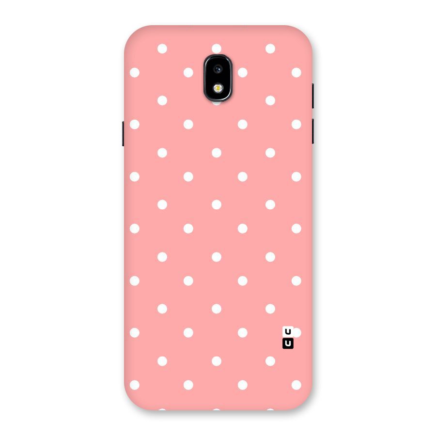 Peach Polka Pattern Back Case for Galaxy J7 Pro