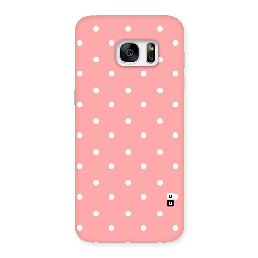 Peach Polka Pattern Back Case for Galaxy S7 Edge