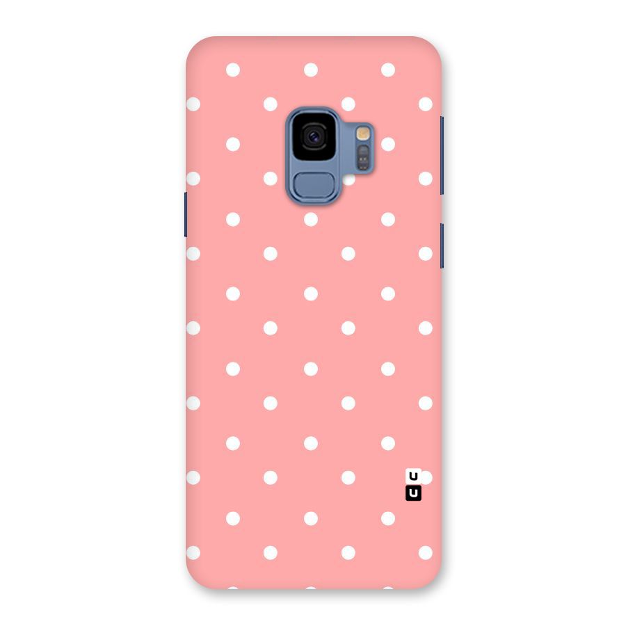 Peach Polka Pattern Back Case for Galaxy S9