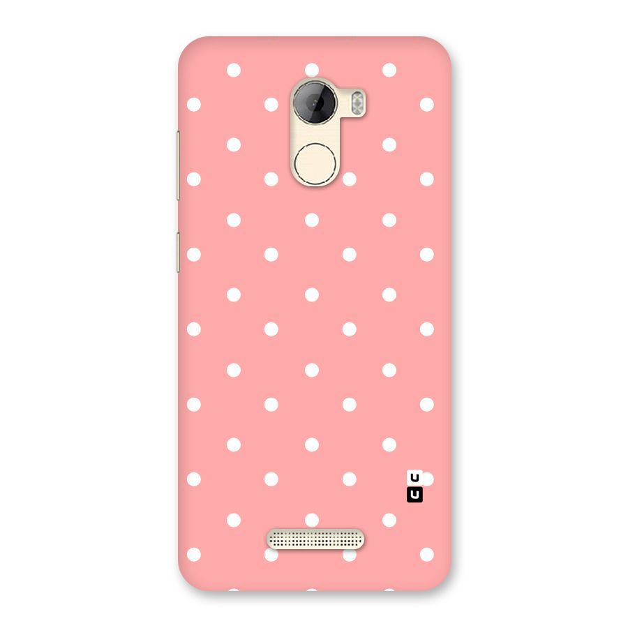 Peach Polka Pattern Back Case for Gionee A1 LIte