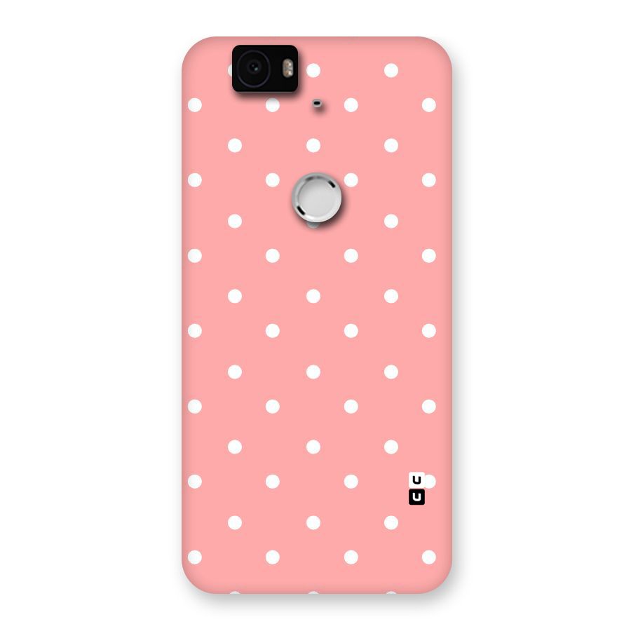 Peach Polka Pattern Back Case for Google Nexus-6P
