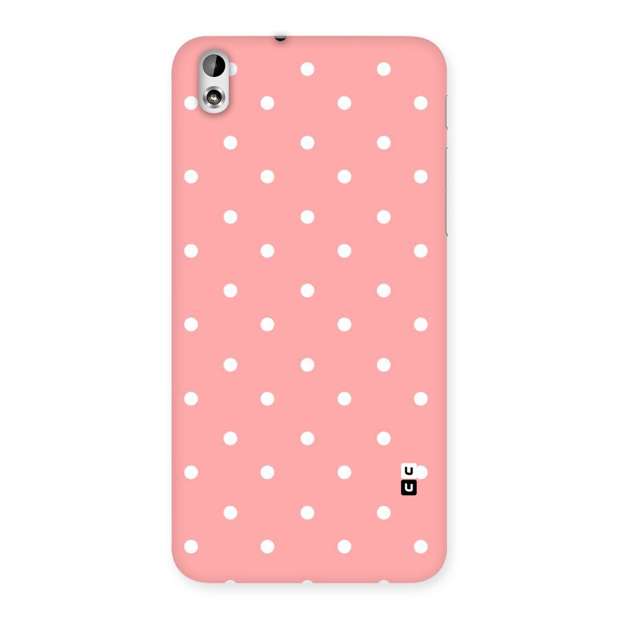 Peach Polka Pattern Back Case for HTC Desire 816g