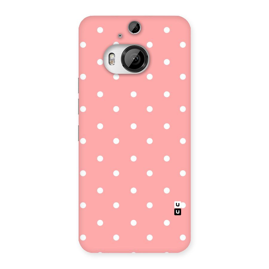 Peach Polka Pattern Back Case for HTC One M9 Plus
