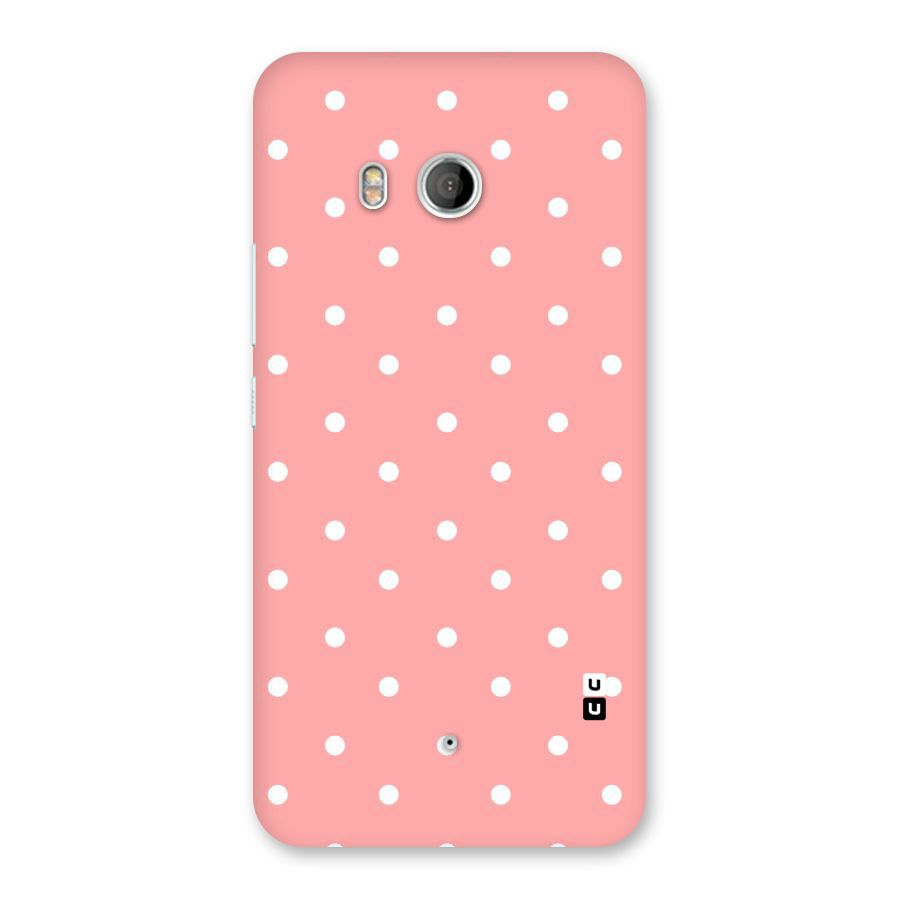 Peach Polka Pattern Back Case for HTC U11