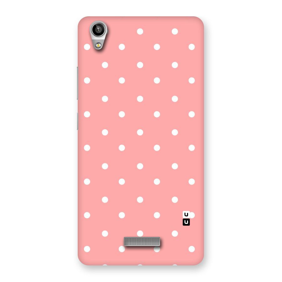 Peach Polka Pattern Back Case for Lava-Pixel-V1