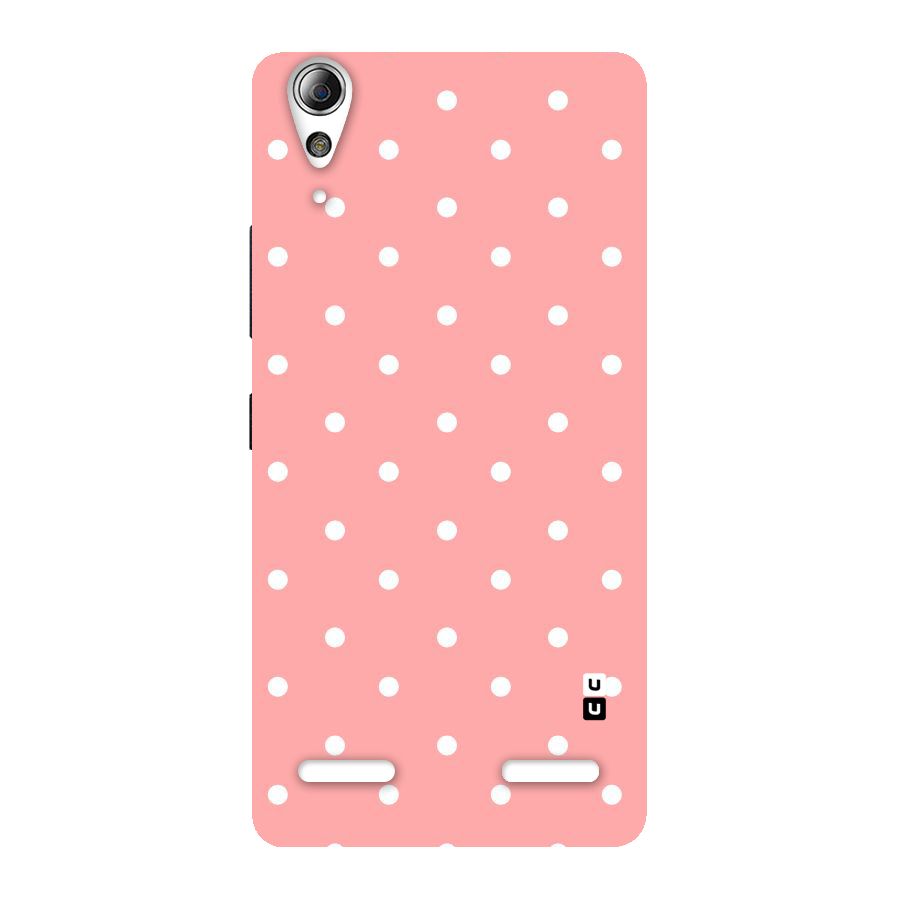 Peach Polka Pattern Back Case for Lenovo A6000