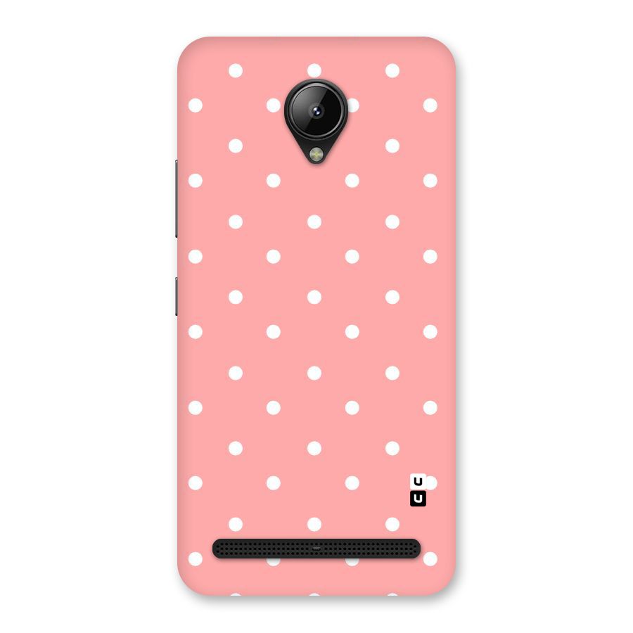 Peach Polka Pattern Back Case for Lenovo C2