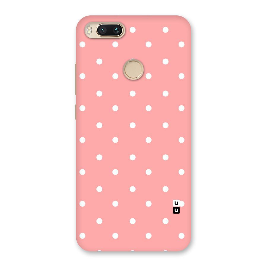 Peach Polka Pattern Back Case for Mi A1