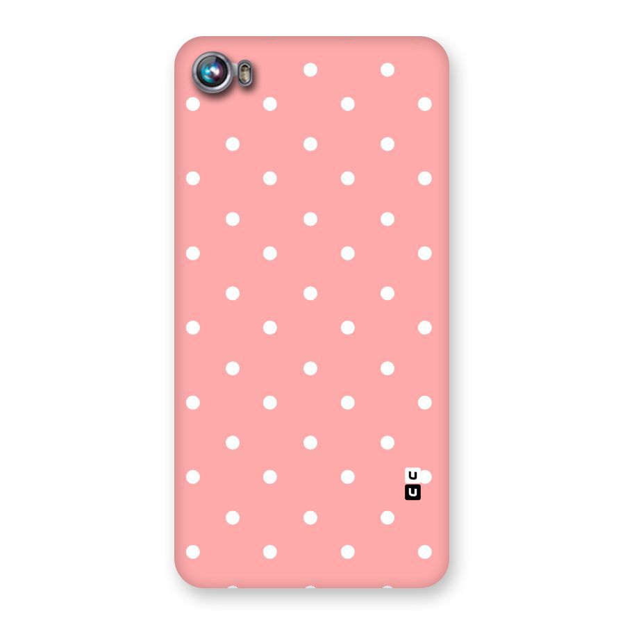 Peach Polka Pattern Back Case for Micromax Canvas Fire 4 A107