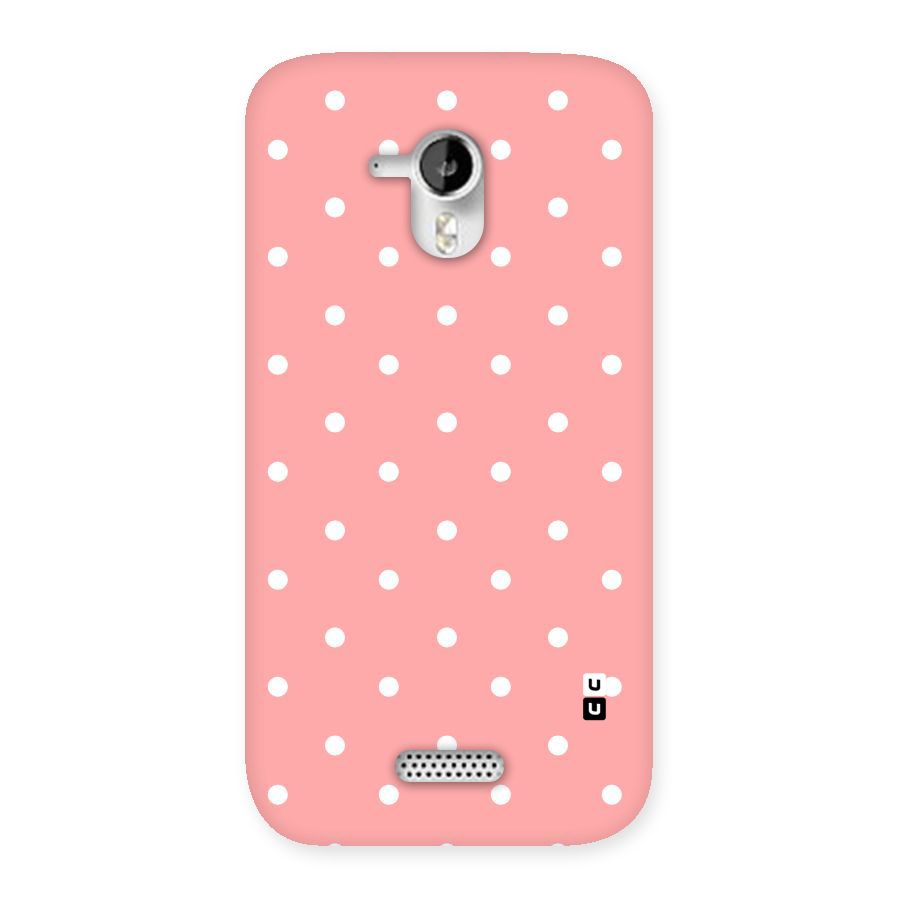 Peach Polka Pattern Back Case for Micromax Canvas HD A116