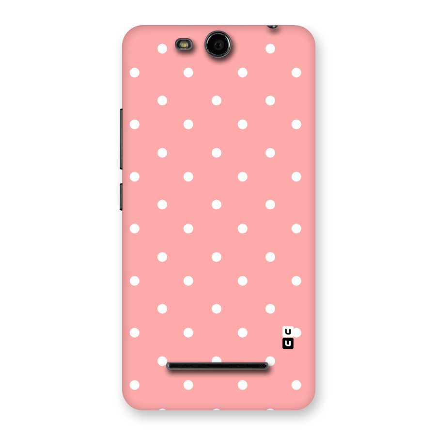 Peach Polka Pattern Back Case for Micromax Canvas Juice 3 Q392