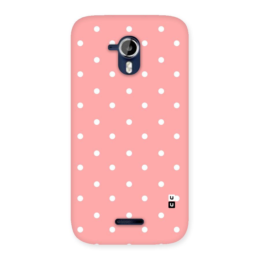 Peach Polka Pattern Back Case for Micromax Canvas Magnus A117