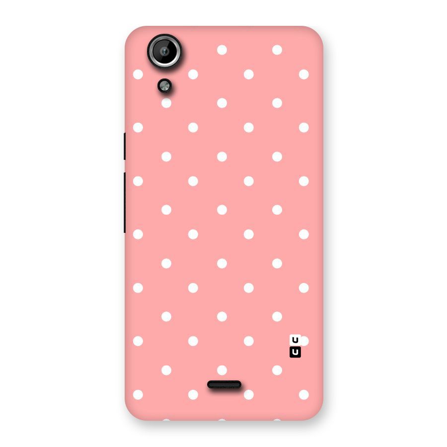 Peach Polka Pattern Back Case for Micromax Canvas Selfie Lens Q345