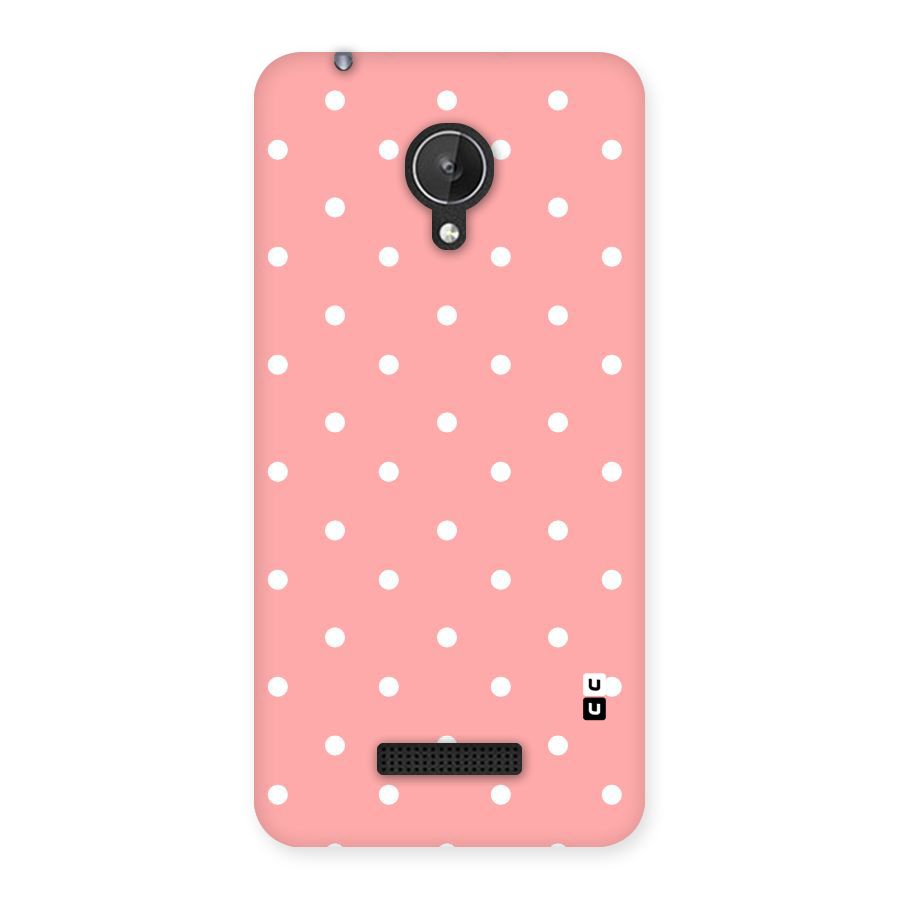 Peach Polka Pattern Back Case for Micromax Canvas Spark Q380