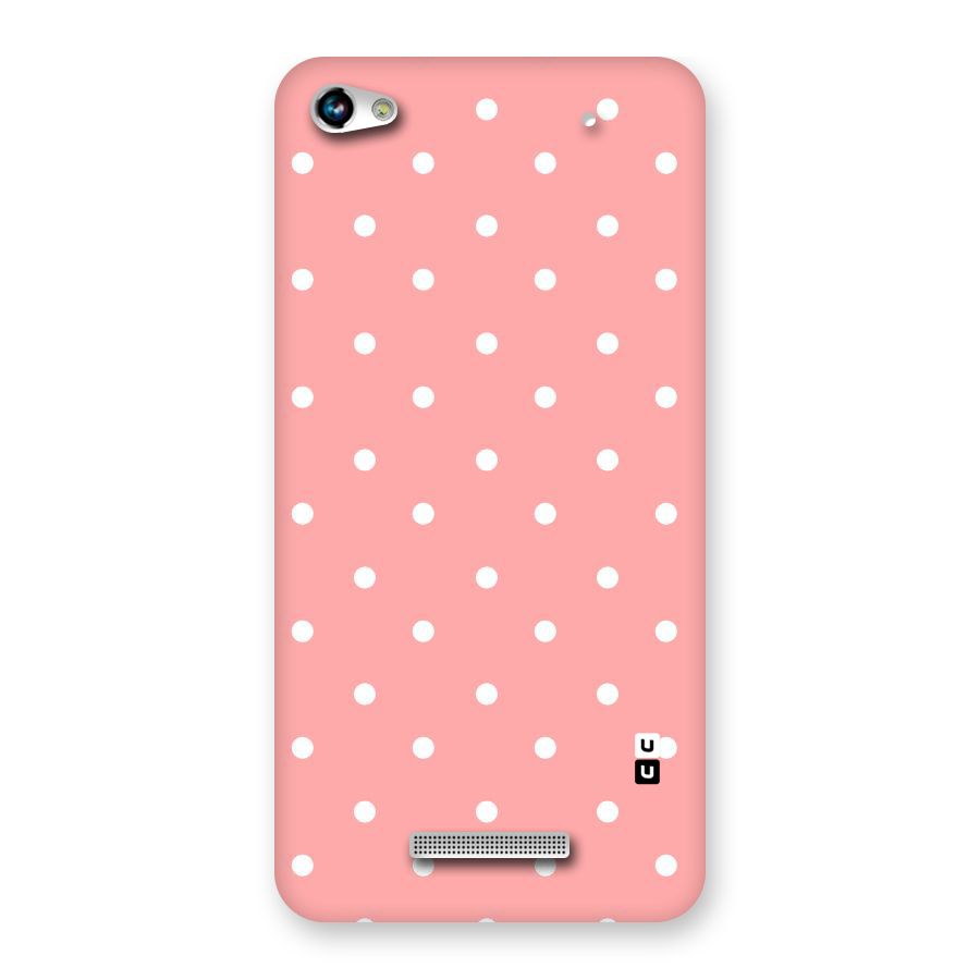 Peach Polka Pattern Back Case for Micromax Hue 2