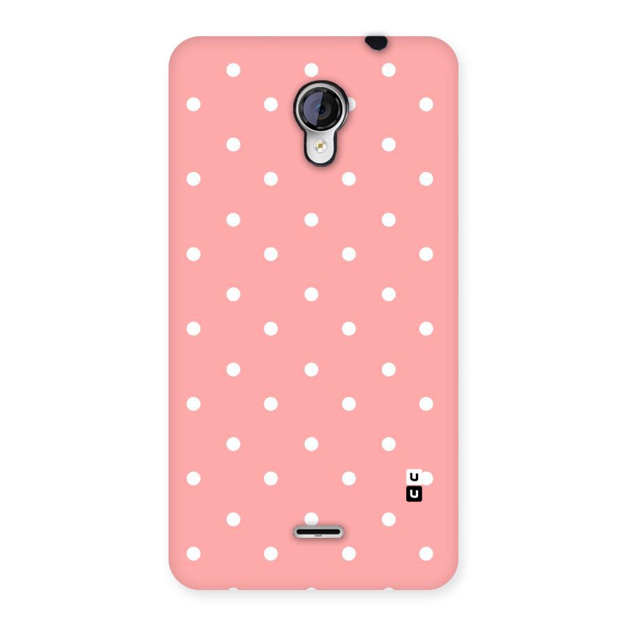 Peach Polka Pattern Back Case for Micromax Unite 2 A106