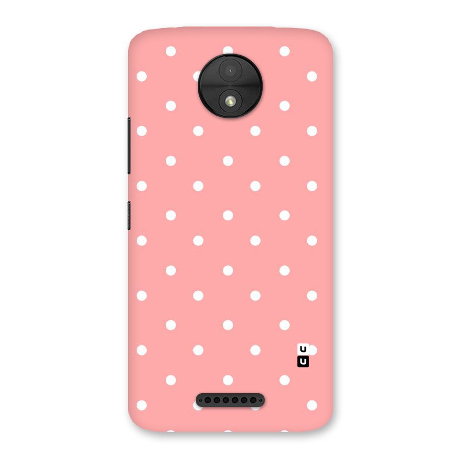 Peach Polka Pattern Back Case for Moto C