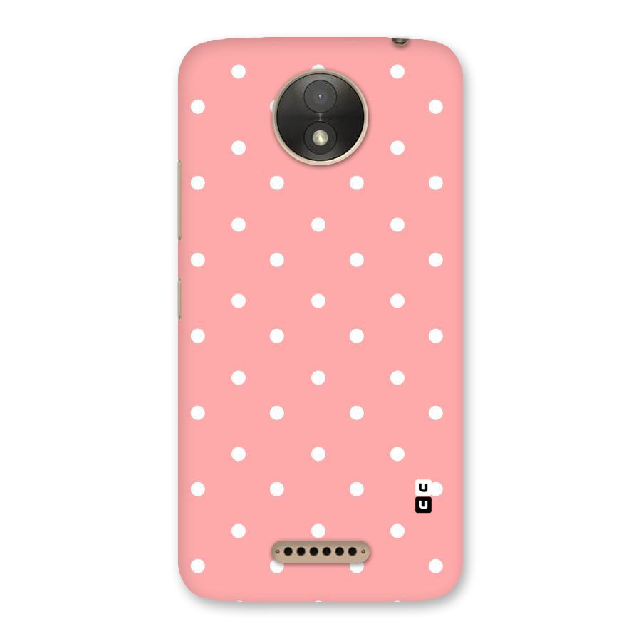 Peach Polka Pattern Back Case for Moto C Plus