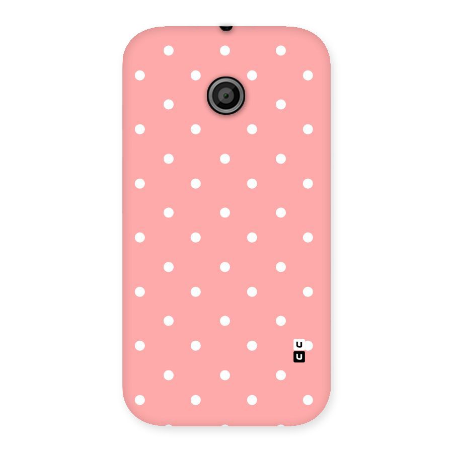 Peach Polka Pattern Back Case for Moto E