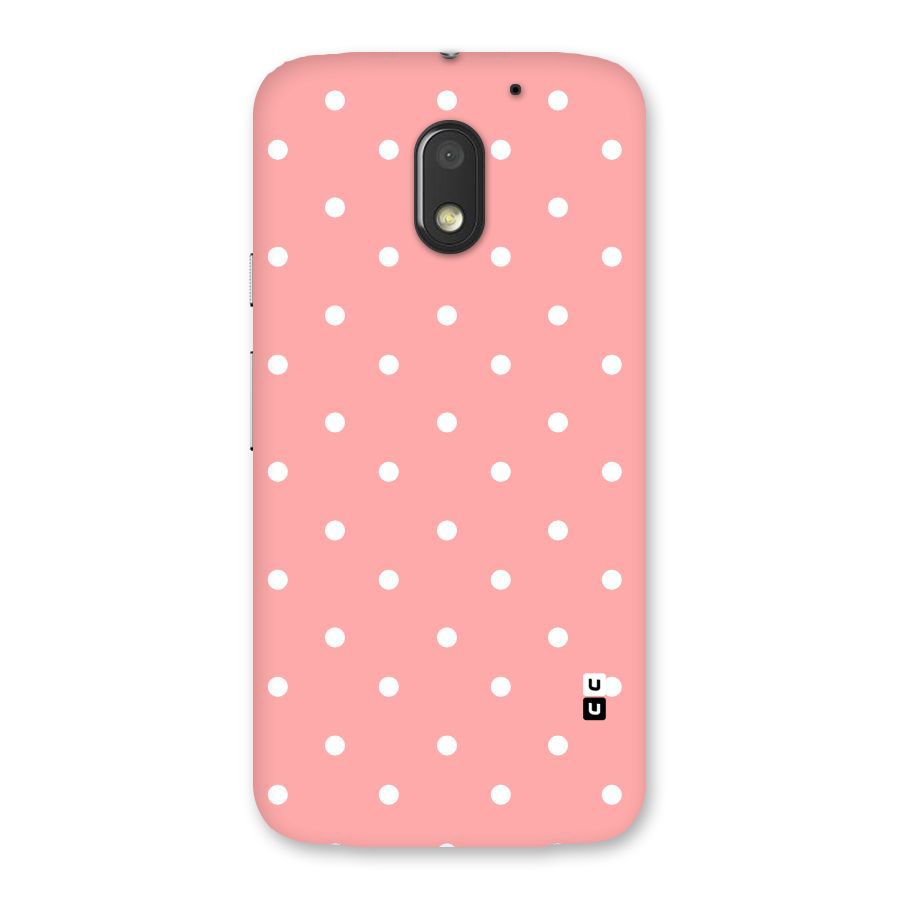 Peach Polka Pattern Back Case for Moto E3 Power