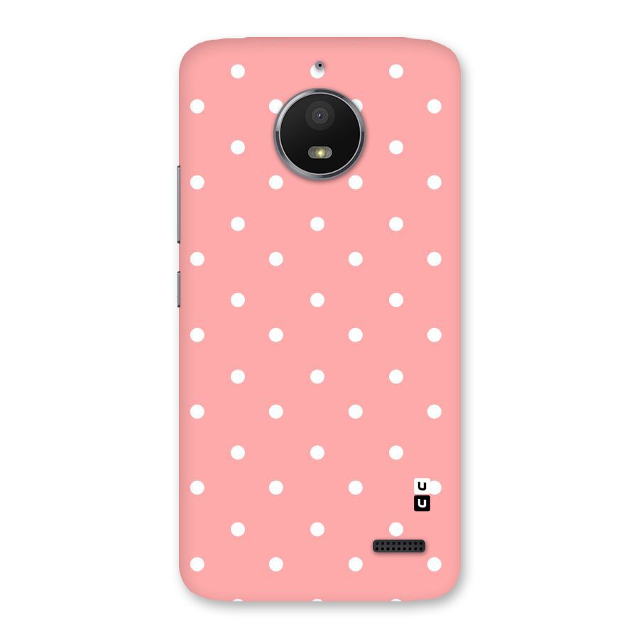 Peach Polka Pattern Back Case for Moto E4