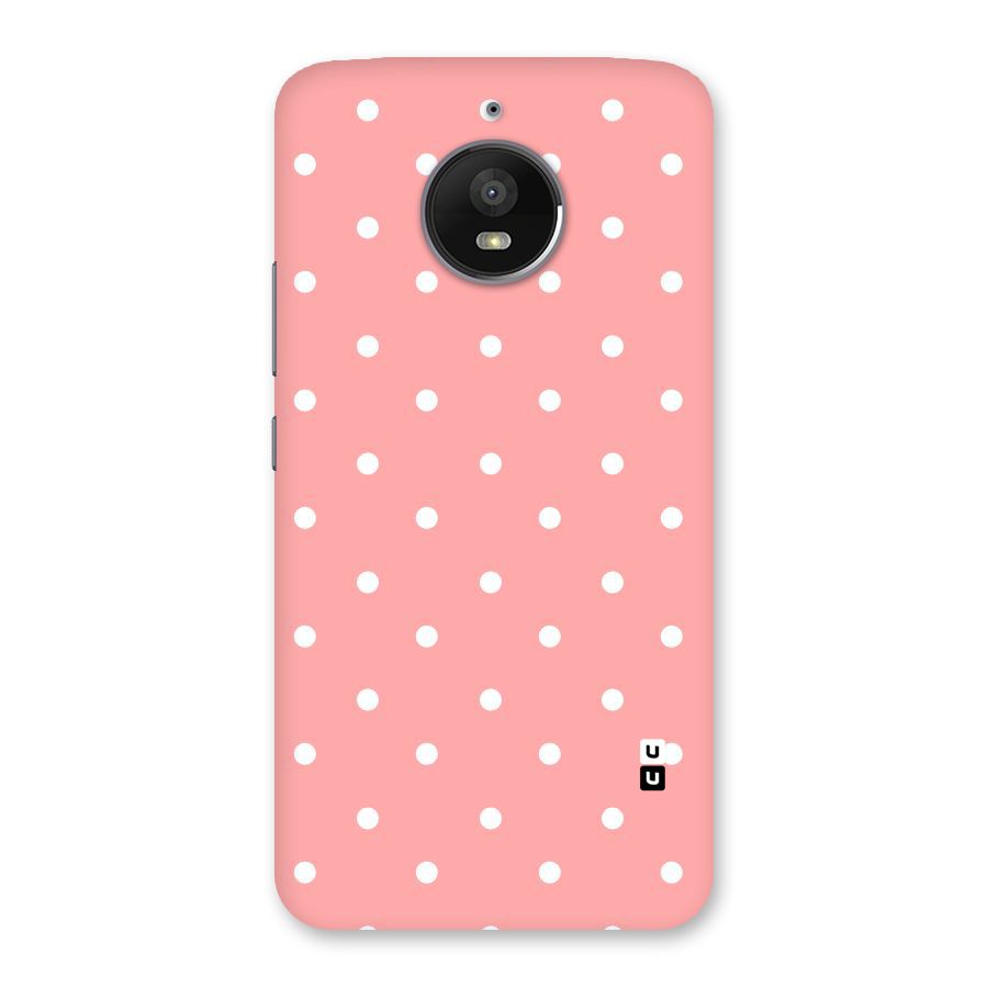 Peach Polka Pattern Back Case for Moto E4 Plus