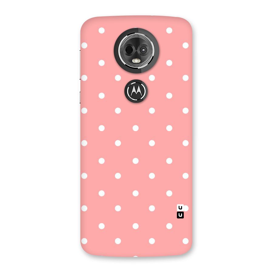 Peach Polka Pattern Back Case for Moto E5 Plus