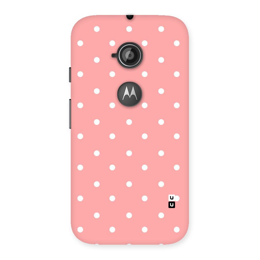 Peach Polka Pattern Back Case for Moto E 2nd Gen