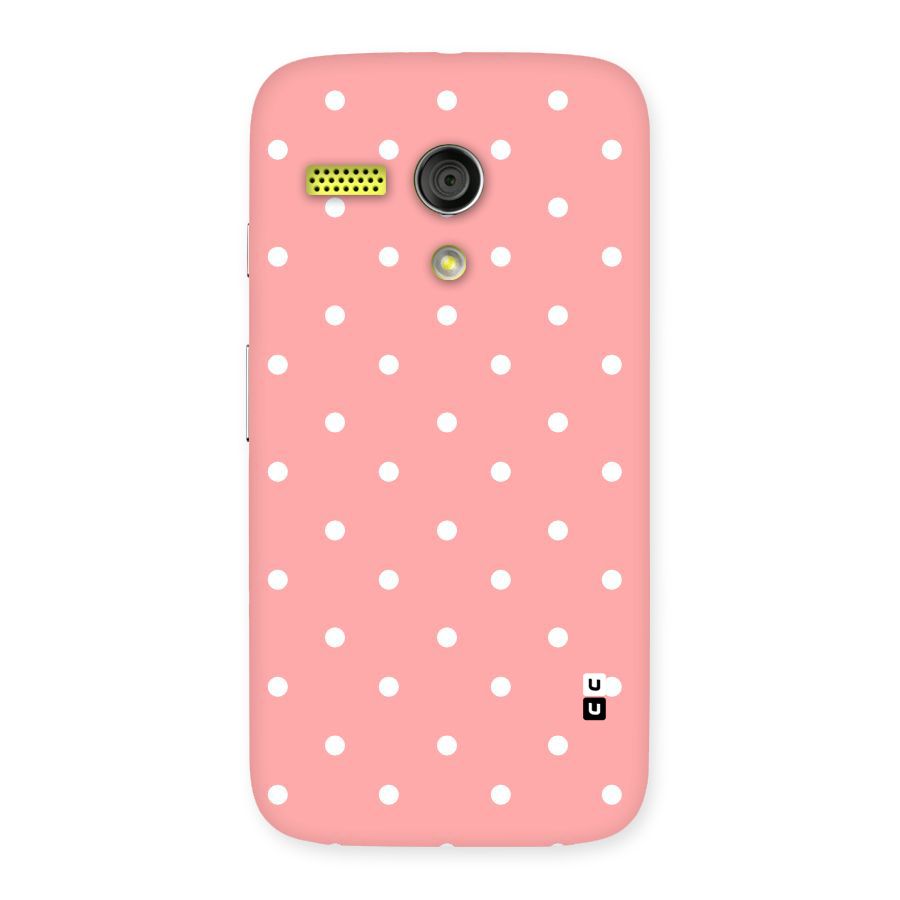 Peach Polka Pattern Back Case for Moto G