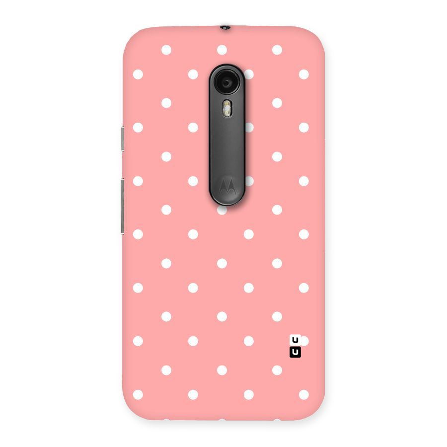Peach Polka Pattern Back Case for Moto G3