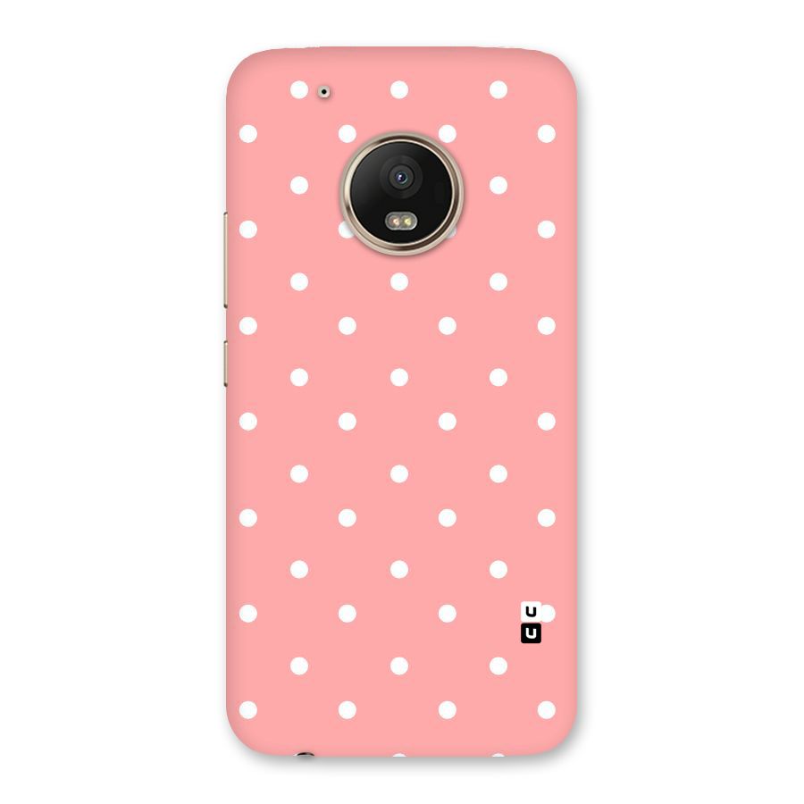 Peach Polka Pattern Back Case for Moto G5 Plus