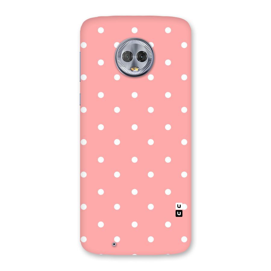 Peach Polka Pattern Back Case for Moto G6