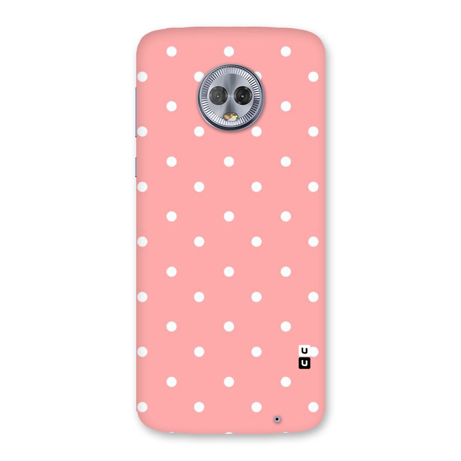 Peach Polka Pattern Back Case for Moto G6 Plus