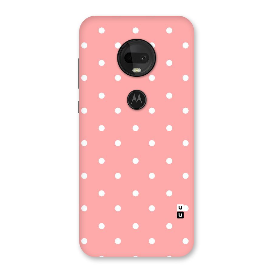 Peach Polka Pattern Back Case for Moto G7