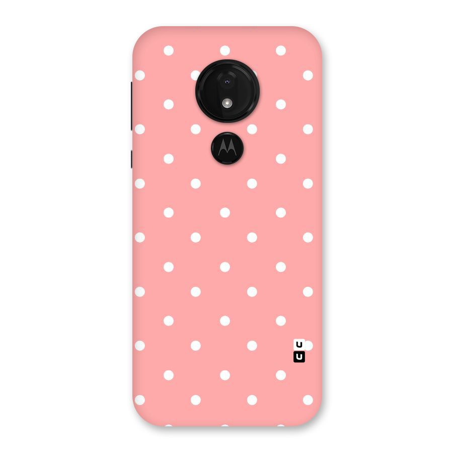 Peach Polka Pattern Back Case for Moto G7 Power