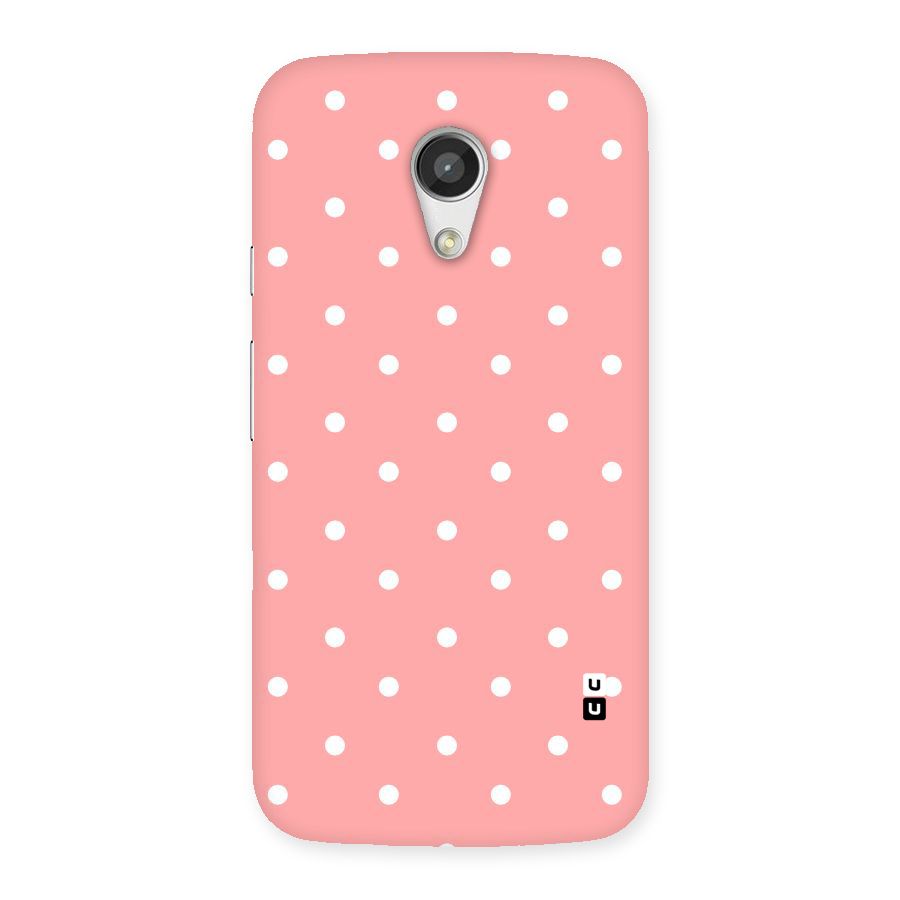Peach Polka Pattern Back Case for Moto G 2nd Gen
