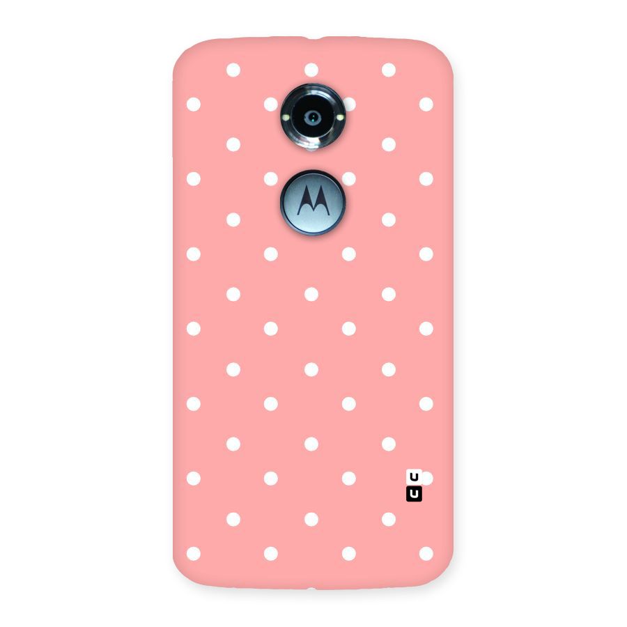 Peach Polka Pattern Back Case for Moto X 2nd Gen