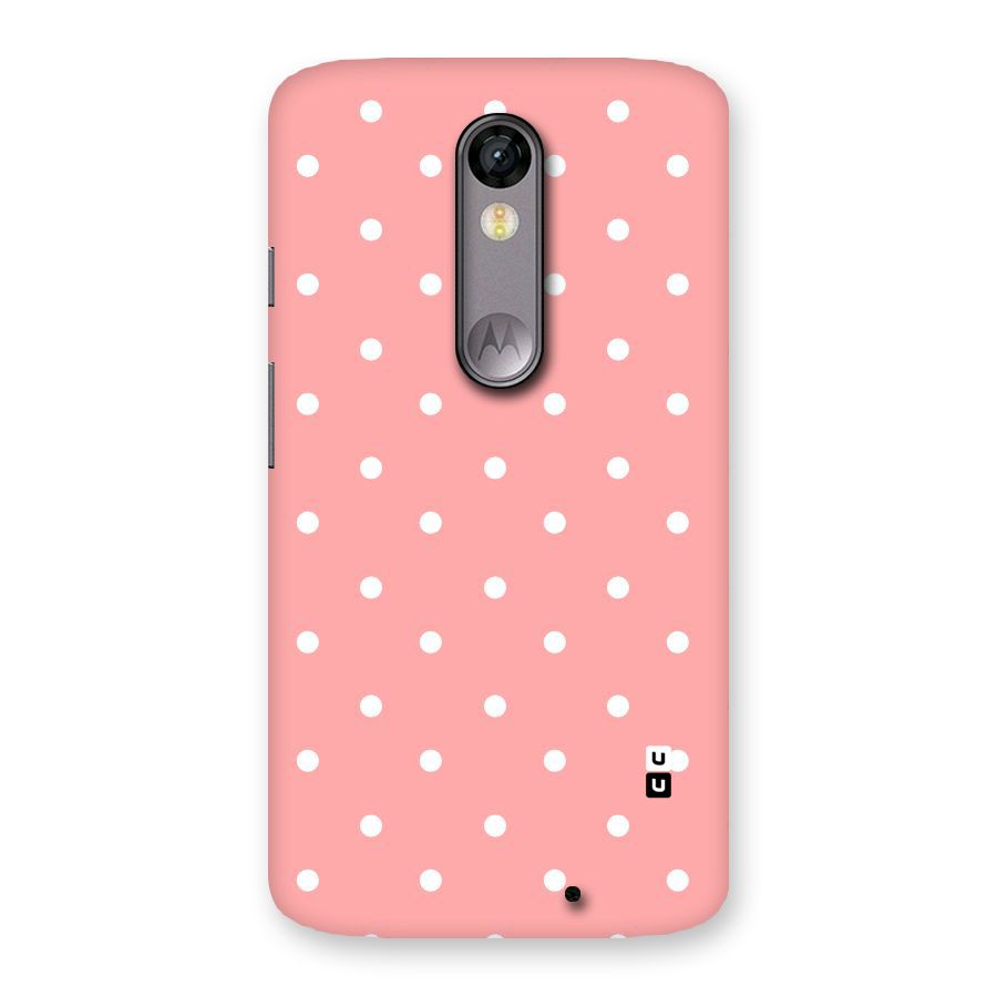 Peach Polka Pattern Back Case for Moto X Force