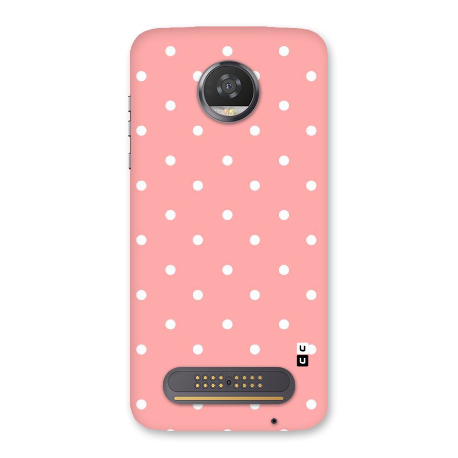 Peach Polka Pattern Back Case for Moto Z2 Play