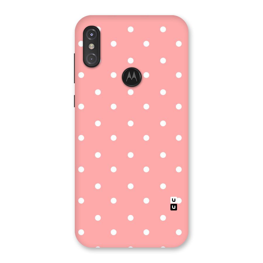 Peach Polka Pattern Back Case for Motorola One Power