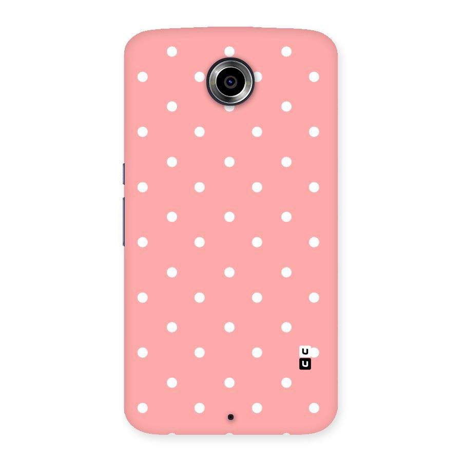 Peach Polka Pattern Back Case for Nexsus 6