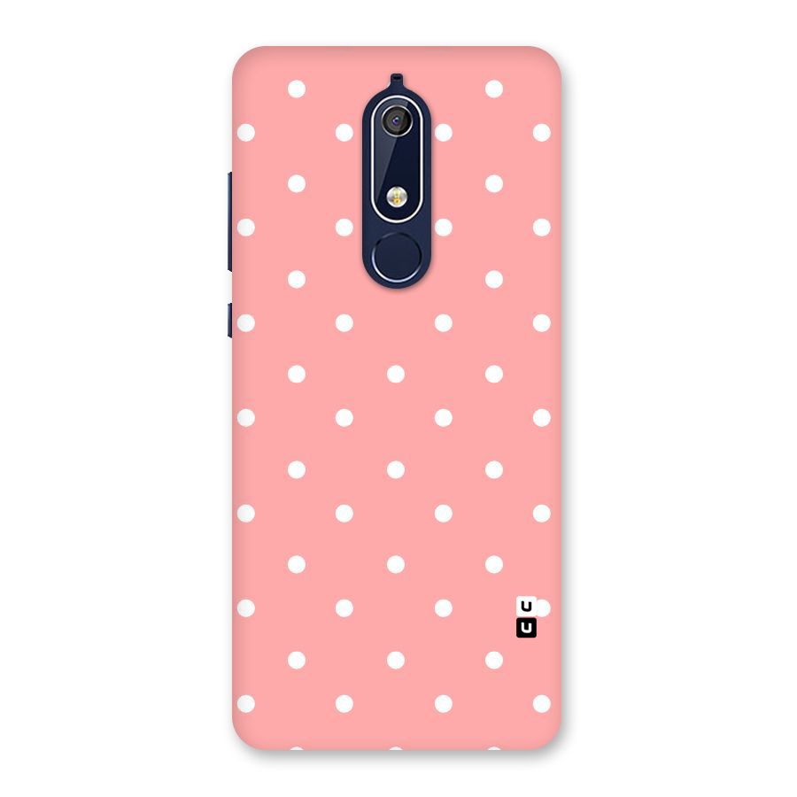 Peach Polka Pattern Back Case for Nokia 5.1