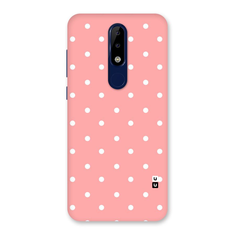 Peach Polka Pattern Back Case for Nokia 5.1 Plus