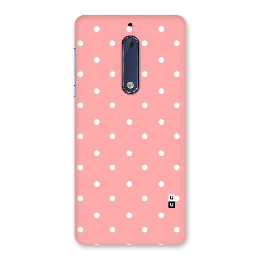 Peach Polka Pattern Back Case for Nokia 5